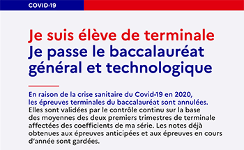 Je suis élève de terminale Je passe le baccalauréat général et technologique